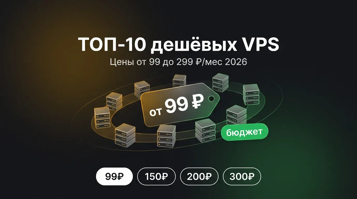 ТОП-10 дешёвых VPS в России 2026: цены от 99 до 299 ₽/мес, минимальные тарифы бюджетных провайдеров