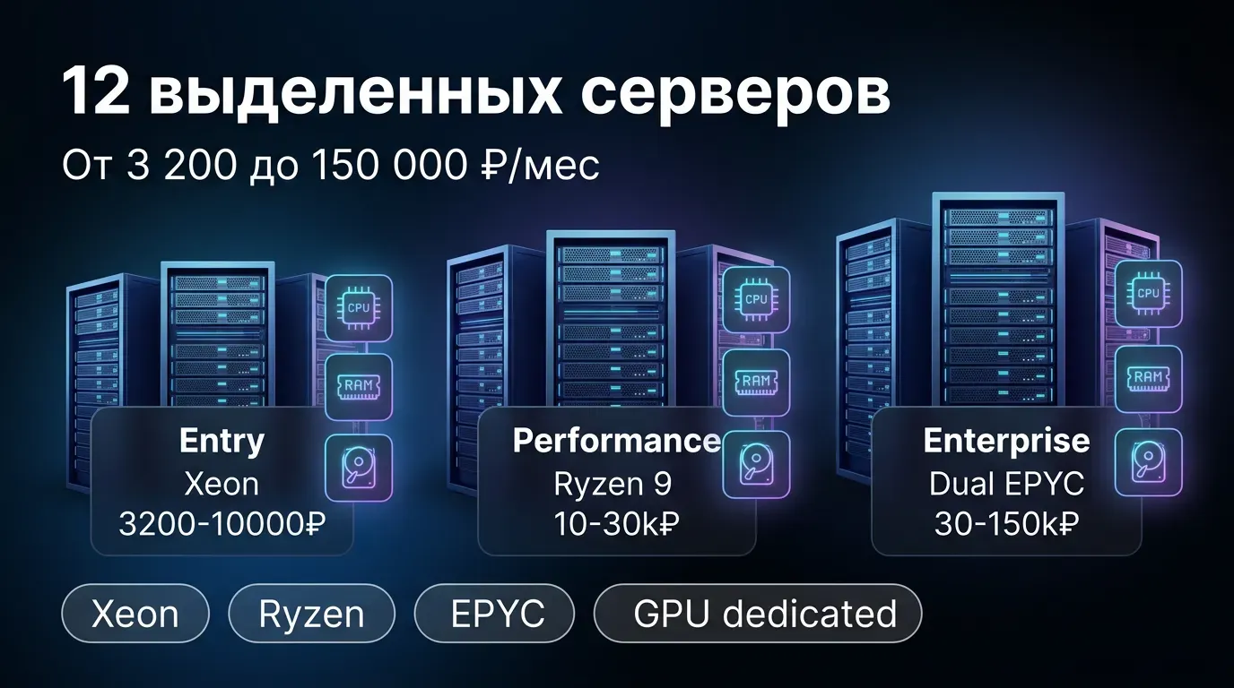 Уровни выделенных серверов 2026