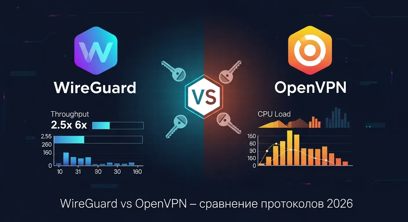 WireGuard vs OpenVPN 2026: сравнение VPN-протоколов для бизнеса
