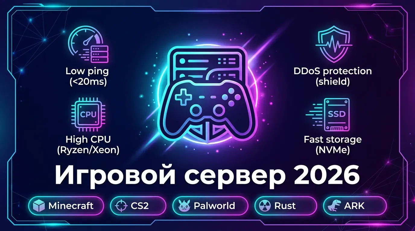 Требования для игровых серверов Minecraft, CS2, Palworld