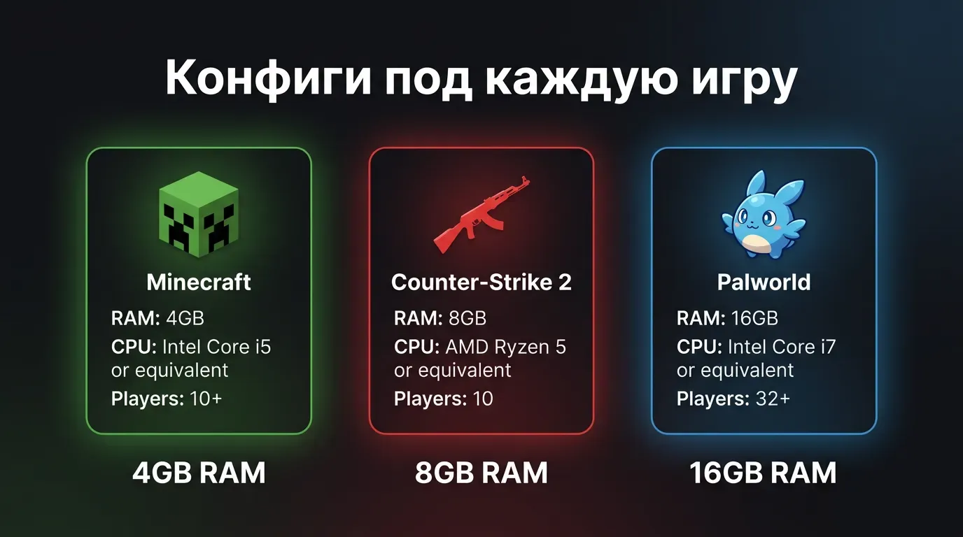 Конфигурации VPS для игровых серверов