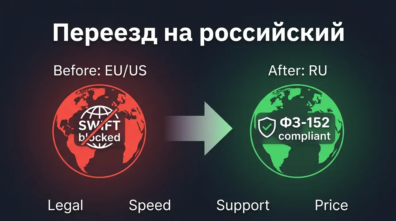 Сравнение до и после миграции хостинга