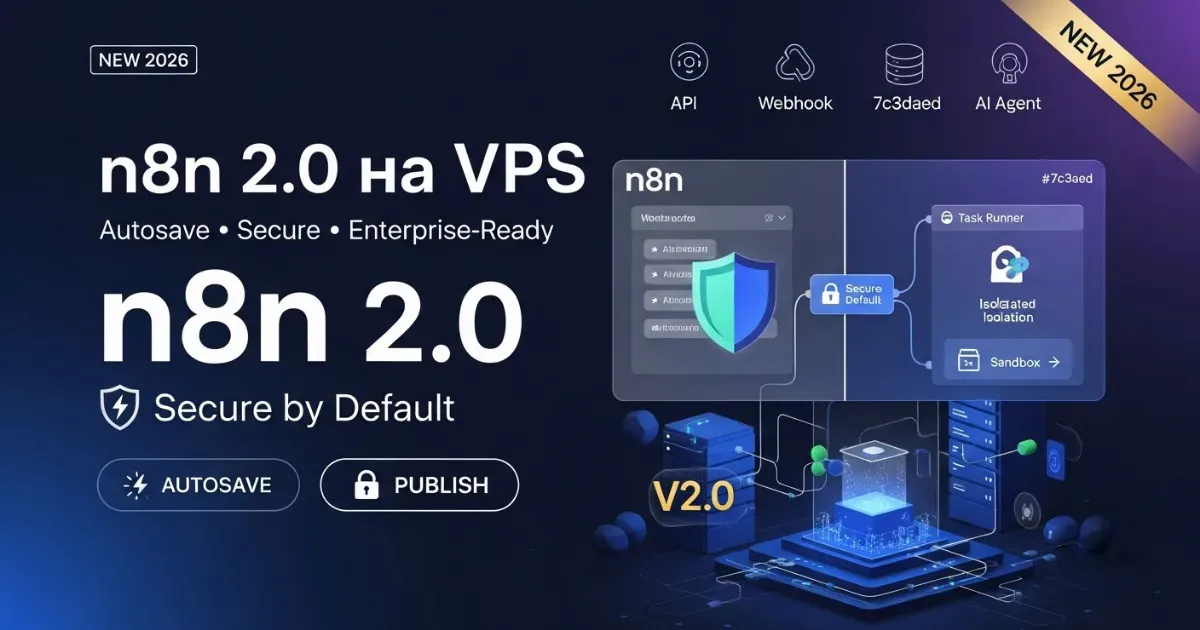 Как развернуть n8n 2.0 на VPS — secure-by-default автоматизация 2026